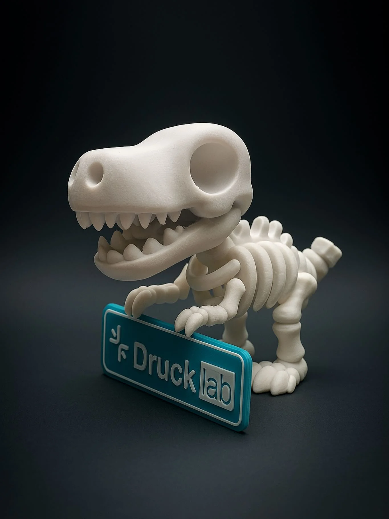 Dinosaurio impreso en 3D por Drucklab