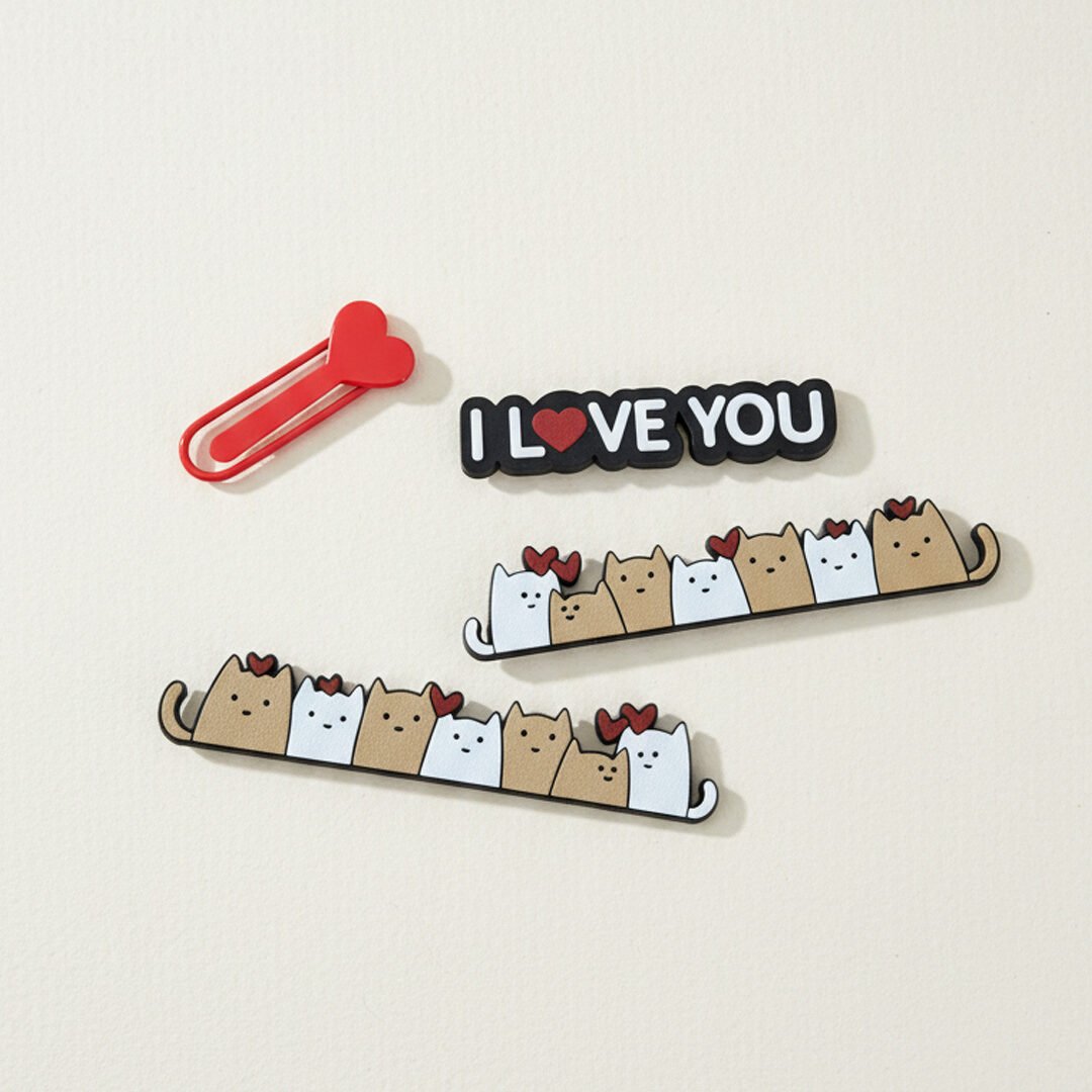 Set San Valentín – Porta Foto Magnético + I Love You + Señalador