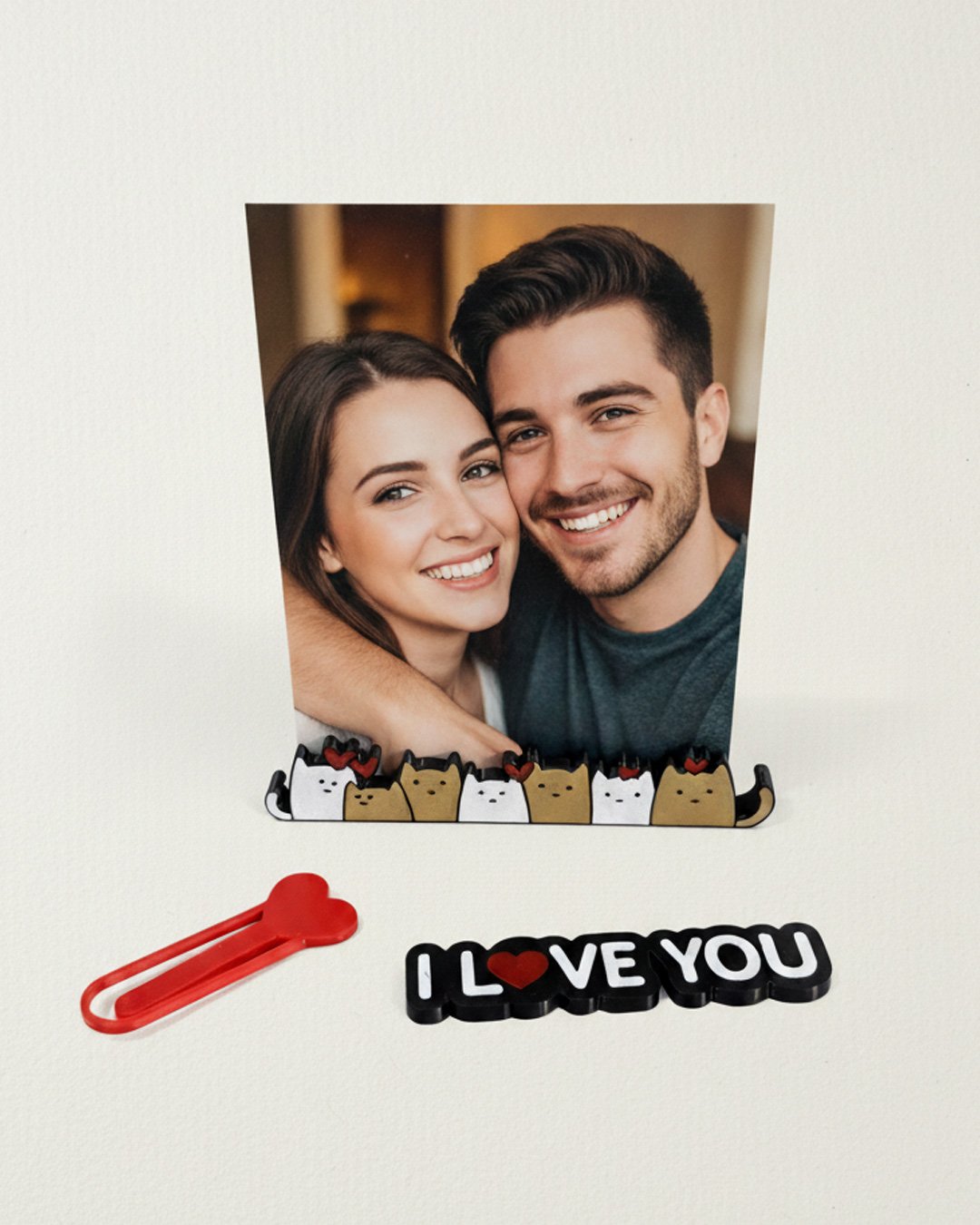 Set San Valentín – Porta Foto Magnético + I Love You + Señalador